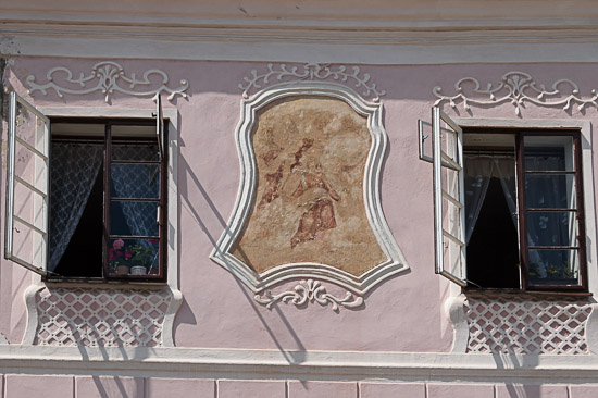Fassadenschmuck am Marktplatz von Telc (Weltkulturerbe der UNESCO)